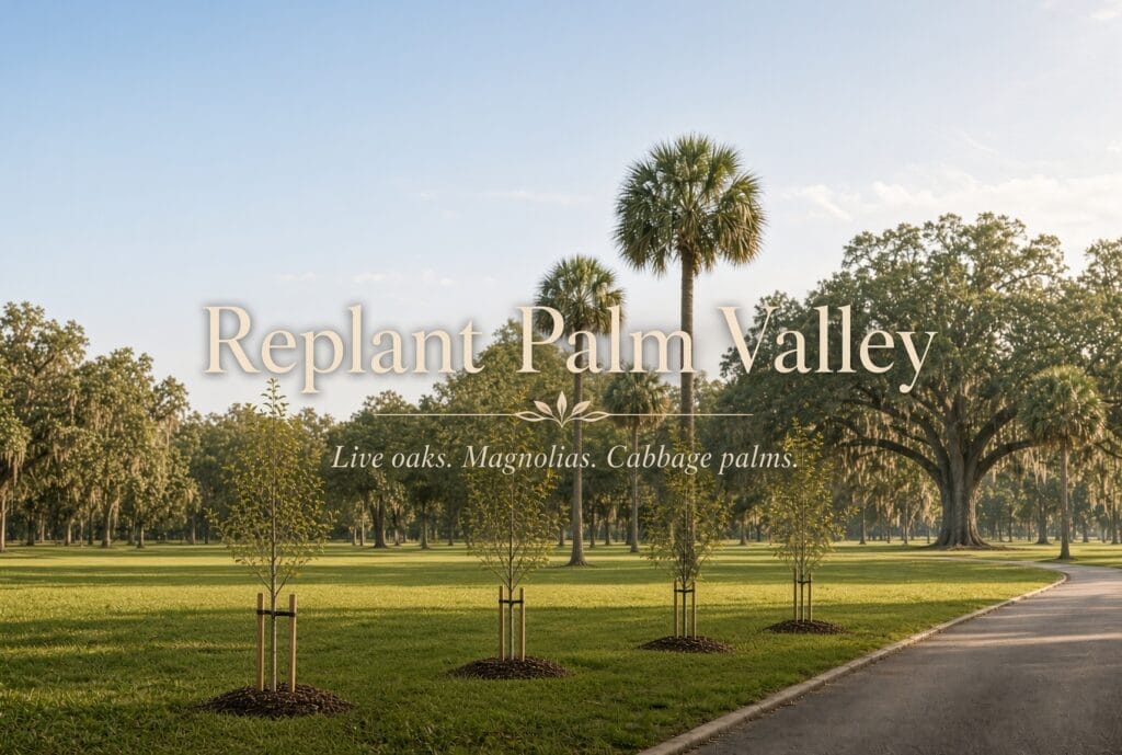 Replant Palm Valley — Live oaks. Magnolias. Cabbage palms.